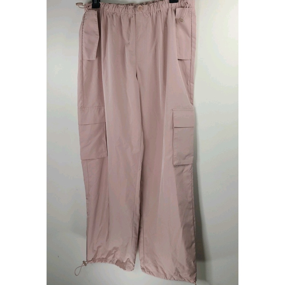 Zoe + Phoebe Women's Cargo Pants – Size L – Dusty Pink – 100% Polyester – EUC
